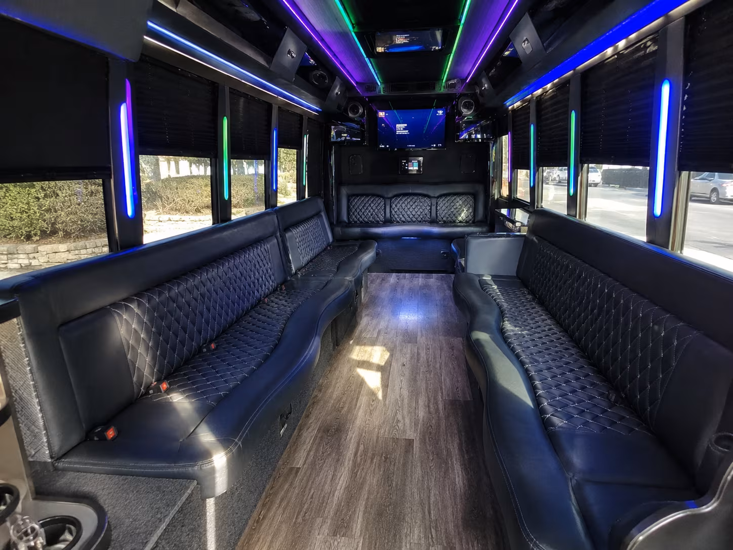 el centro 15 passenger party bus interior