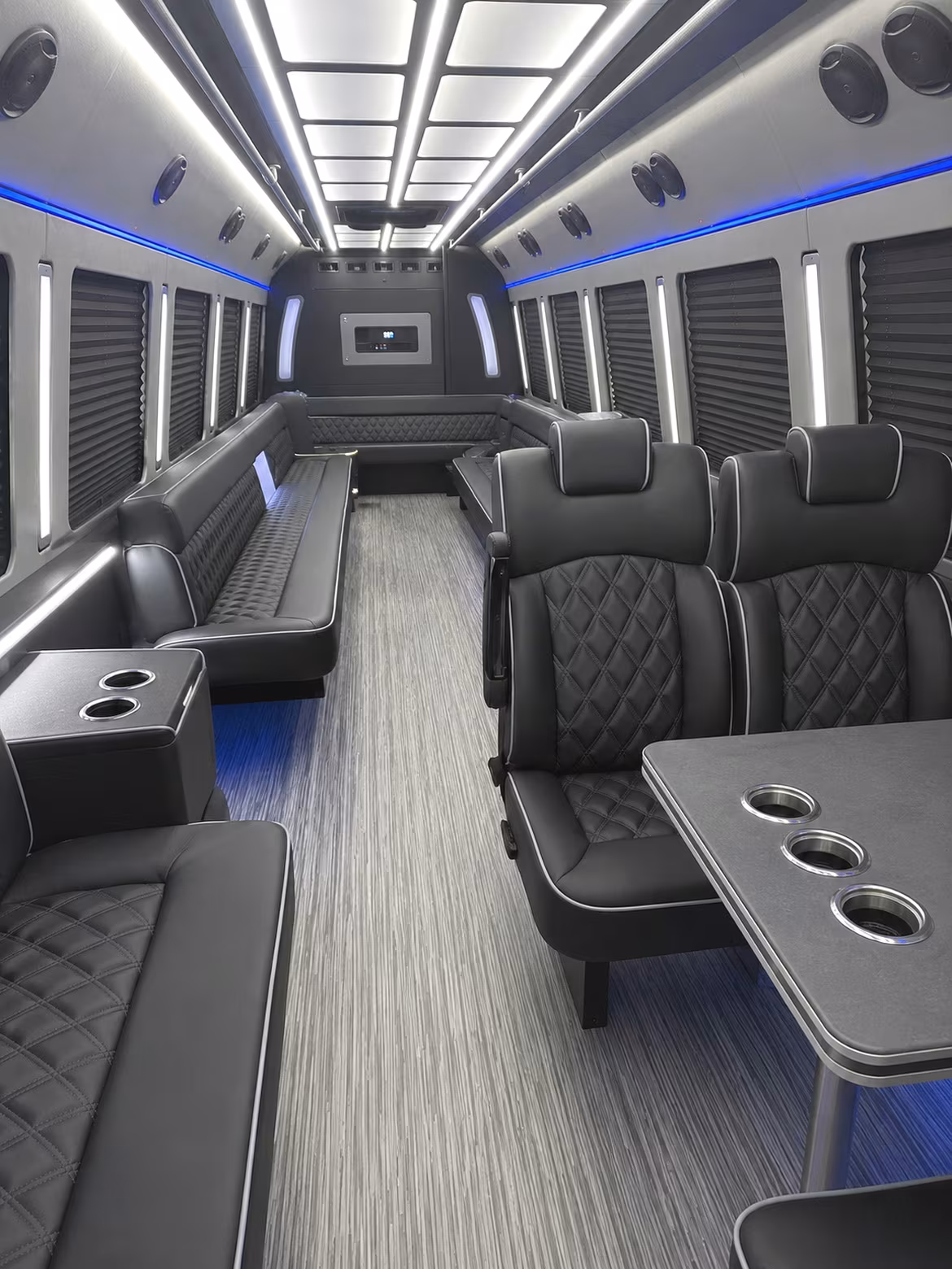 el centro 25 passenger party bus inside