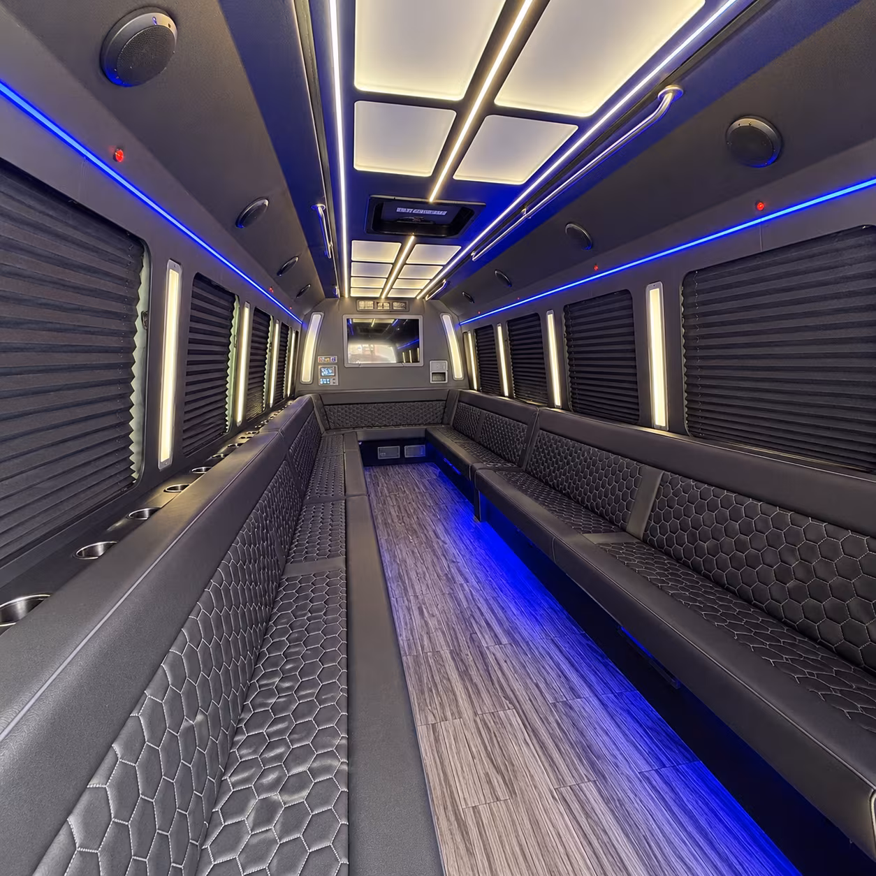 el centro 30 passenger party bus interior