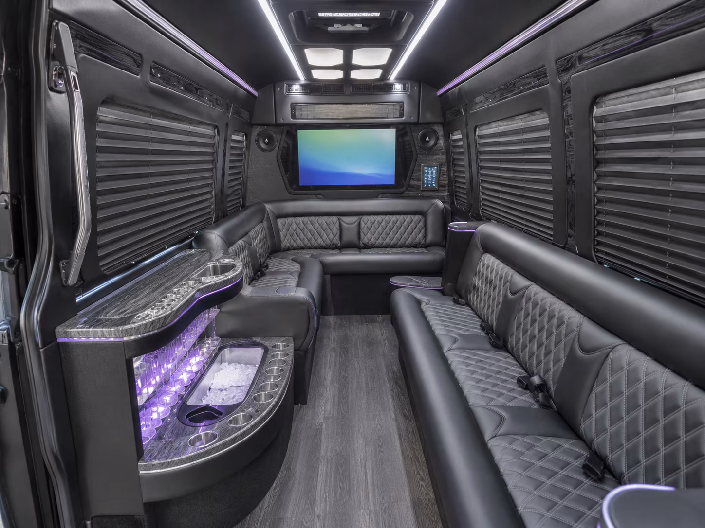 el centro 40 passenger party bus interior