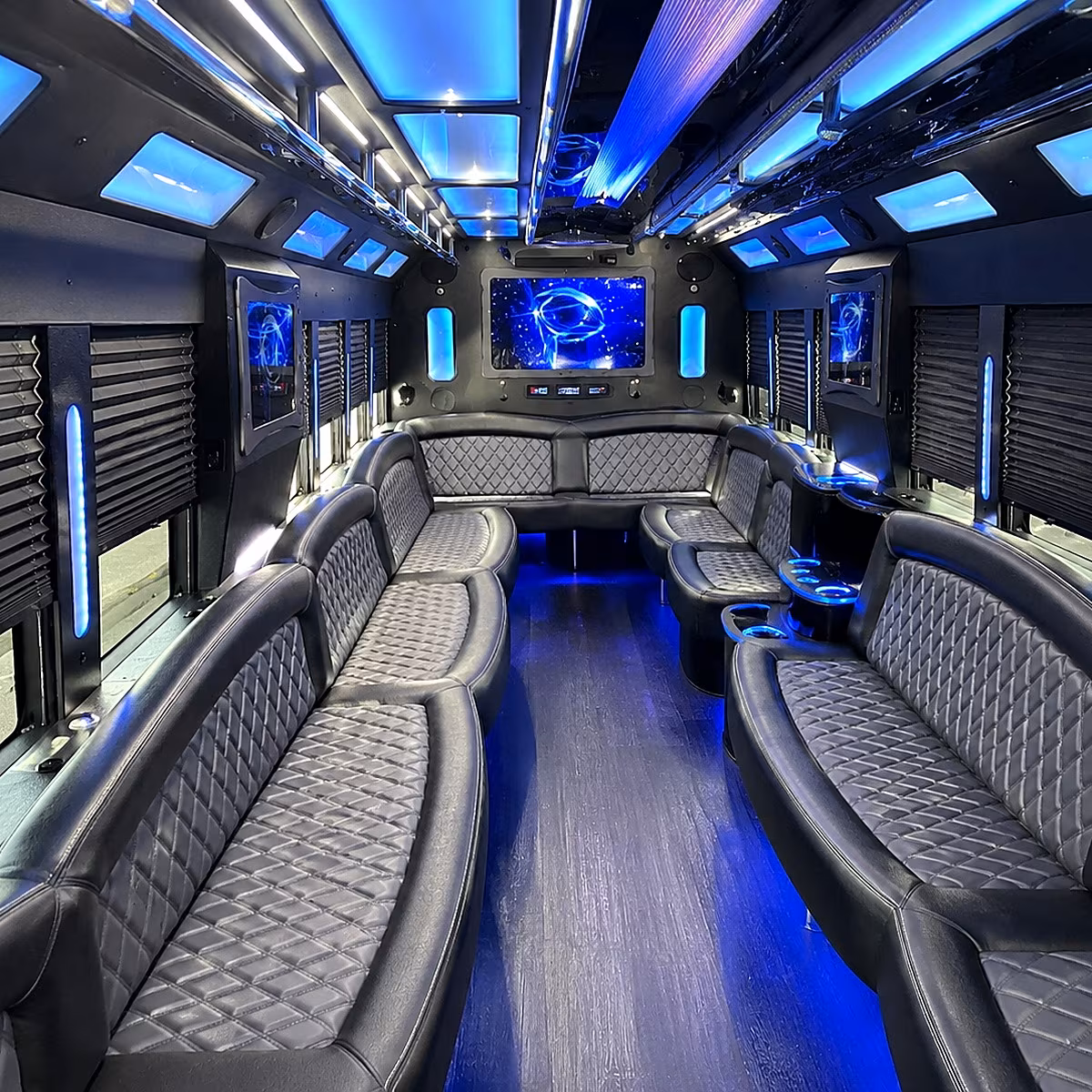 el centro 50 passenger party bus interior