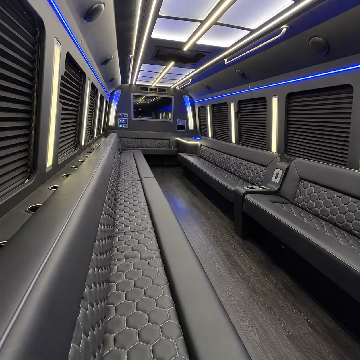 el centro party bus rental interior