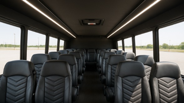 Interior of Charter Bus Company El Centro's 30 Passenger Minibus in El Centro