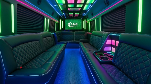 Interior of Charter Bus Company El Centro's Party Bus in El Centro