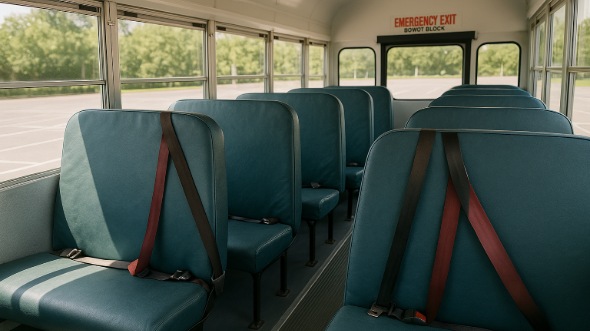 Interior of Charter Bus Company El Centro's School Bus in El Centro