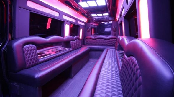 Interior of Charter Bus Company El Centro's Sprinter Limo in El Centro