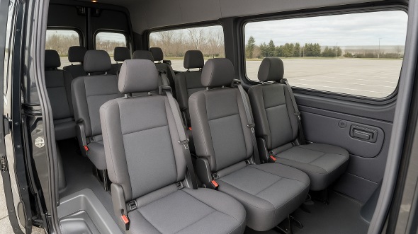 Interior of Charter Bus Company El Centro's Sprinter Van Rental With Driver in El Centro